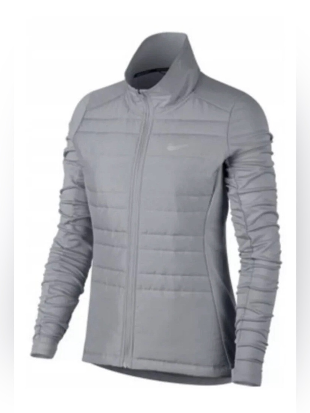 Nike Women’s Light Gray Quilted Hybrid Jacket, S